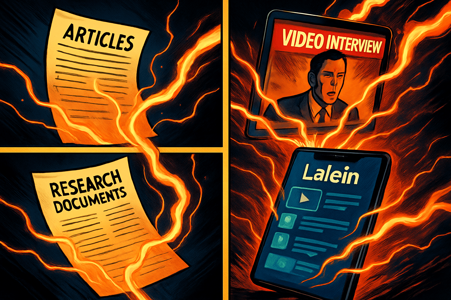 Content flowing into Lalein app