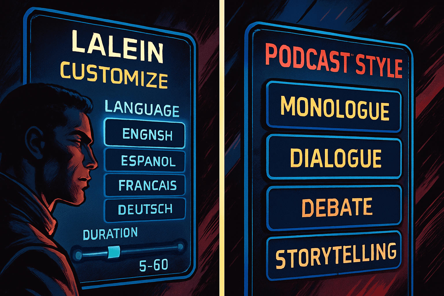 Lalein customization options